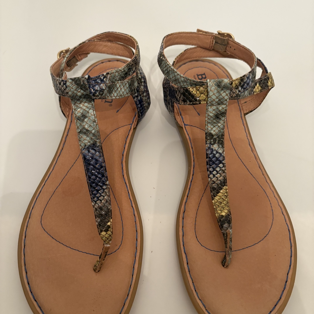 Born Multicolor Snakeskin Sandals Size 9